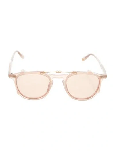 Pre-owned Garrett Leight Round Tinted Sunglasses In Neutrals