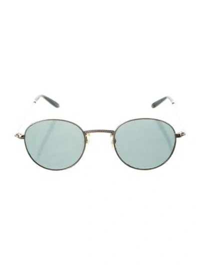 Pre-owned Garrett Leight Round Tinted Sunglasses In Silver