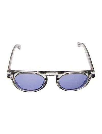 Pre-owned Garrett Leight Round Tinted Sunglasses In Transparent