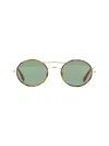 Garrett Leight Sanborn - Gold / Havana Sunglasses In Green