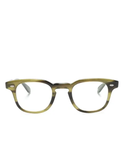 Garrett Leight Sherwood Square-frame Glasses In Green