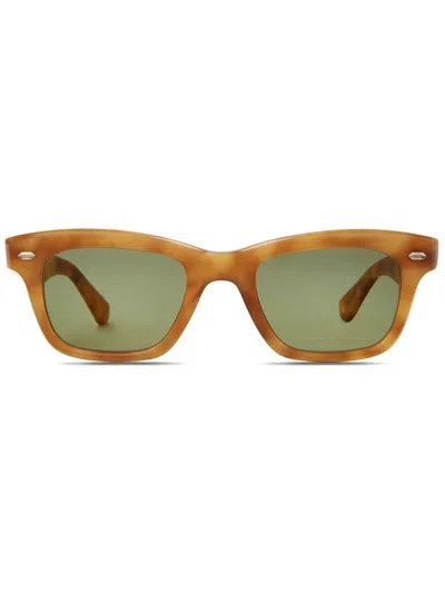 Garrett Leight Sonnenbrille Mit Eckigem Gestell In Braun