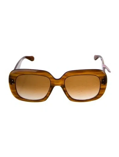Pre-owned Garrett Leight Square Tinted Sunglasses In Brown