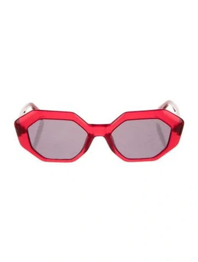 Pre-owned Garrett Leight Square Tinted Sunglasses In Red