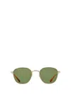 Garrett Leight Sunglasses In Gold-ember Tortoise/semi-flat Green