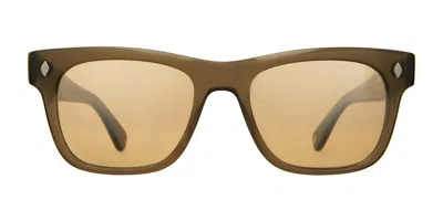 Garrett Leight Troubadour Sun Olio/hm Men's Sunglasses Green Size 52 In Brown