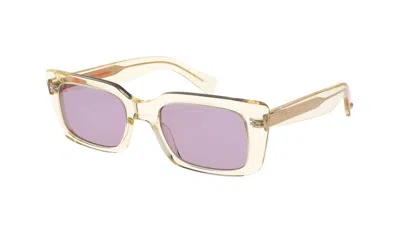 Garrett Leight Unisex Gl 3030 Sunglasses In Pure Glass / Semi-flat Plum In Multi