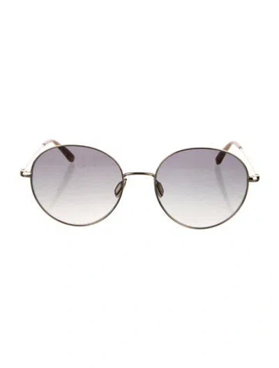 Pre-owned Garrett Leight Valencia Round Sunglasses In Gold