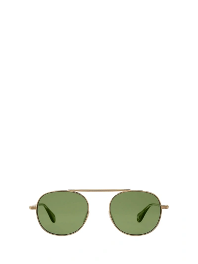 Garrett Leight Van Buren Ii Sun Gold-sap Tortoise/flat Pure Green Sunglasses