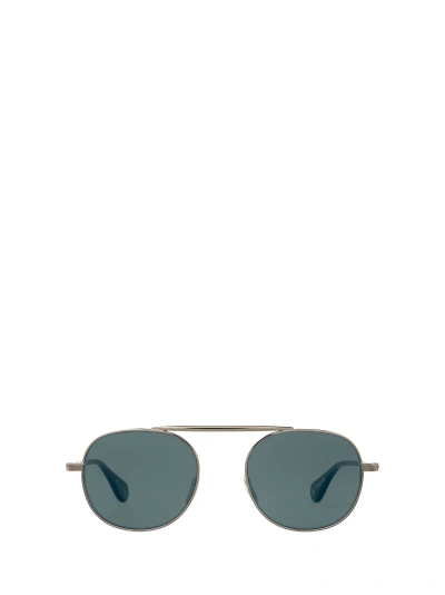 Garrett Leight Van Buren Ii Sun Silver-sea Grey/flat Pure Blue Smoke Sunglasses