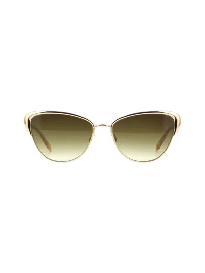 Garrett Leight Vista - Gold Sunglasses In Green