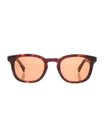 Pre-owned Garrett Leight Wayfarer Mirrored Sunglasses In Brown