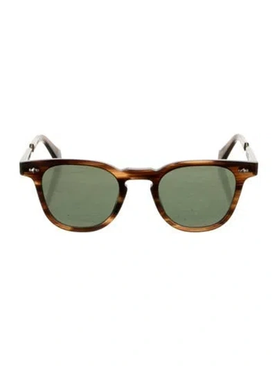 Pre-owned Garrett Leight Wayfarer Tinted Sunglasses In Brown