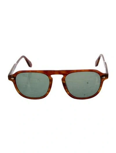Pre-owned Garrett Leight Wayfarer Tinted Sunglasses In Brown
