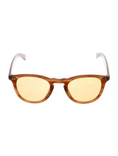Pre-owned Garrett Leight Wayfarer Tinted Sunglasses In Brown