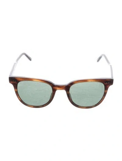 Pre-owned Garrett Leight Wayfarer Tinted Sunglasses In Brown