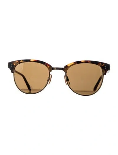 Pre-owned Garrett Leight Wayfarer Tinted Sunglasses In Brown