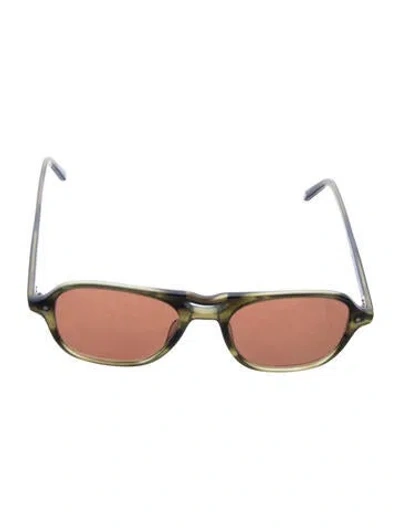 Pre-owned Garrett Leight Wayfarer Tinted Sunglasses In Green