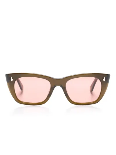 Garrett Leight Webster Rectangle-frame Sunglasses In Brown