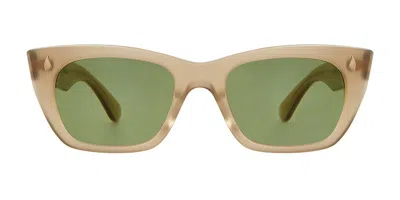 Garrett Leight Webster Sun Chant/grn Men's Sunglasses Brown Size 49 In Orange