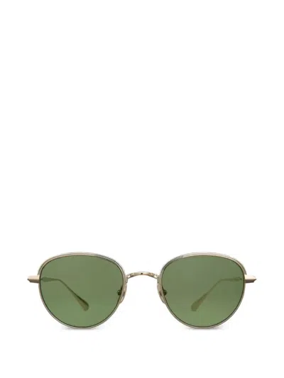 Garrett Leight Wellsjsun Round Metal Frame Sunglasses In White