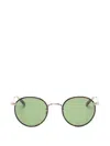 Garrett Leight 윌슨 라운드 프레임 선글라스 In Green