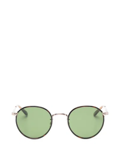 Garrett Leight 윌슨 라운드 프레임 선글라스 In Green