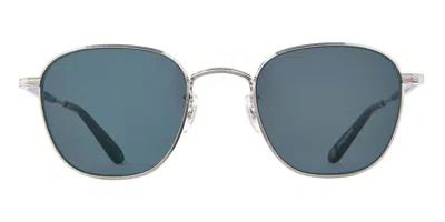 Garrett Leight World Sun S-sgy/sfbs Men's Sunglasses Silver Size 49