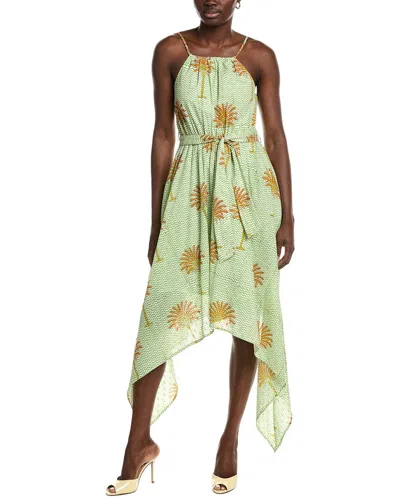 Garrie B All Over Halter Midi Dress In Green