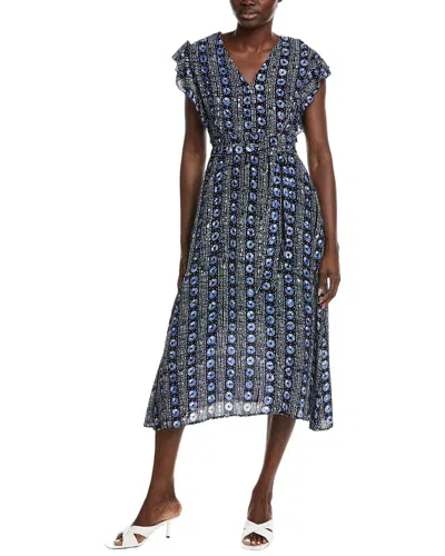 Garrie B All Over Midi Dress In Blue