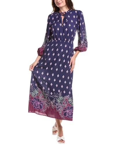 Garrie B Balloon Sleeve Midi Dress In Gray