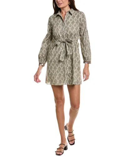 Garrie B Balloon Sleeve Shirtdress In Multi