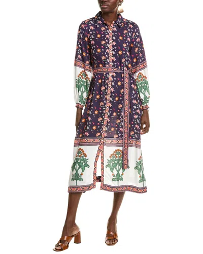 GARRIE B BUTTON-DOWN MIDI DRESS