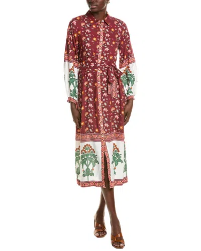 GARRIE B BUTTON-DOWN MIDI DRESS