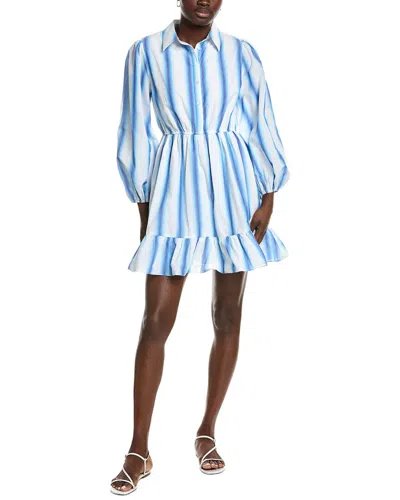 Garrie B Button Down Mini Dress In Blue