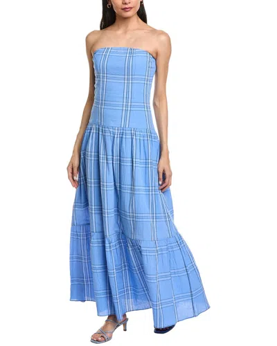 Garrie B Drop-waist Maxi Dress In Blue