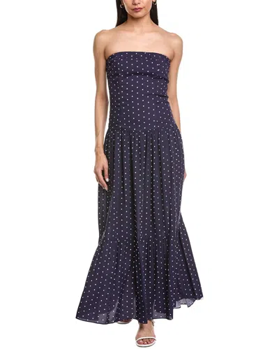 Garrie B Drop-waist Maxi Dress In Blue