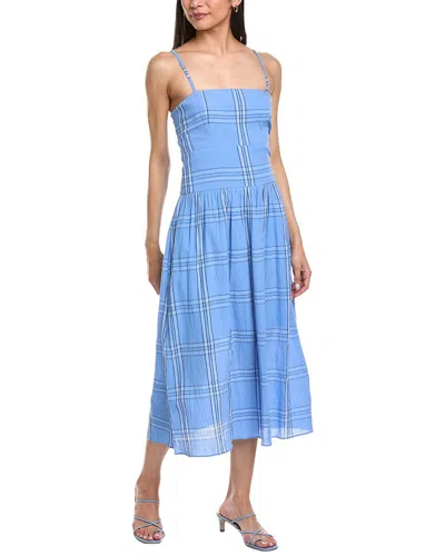 Garrie B Drop-waist Midi Dress In Blue