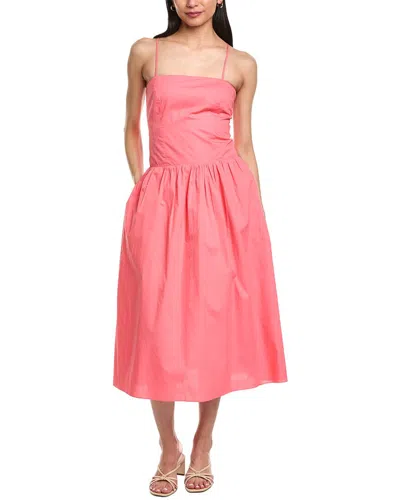 Garrie B Drop-waist Midi Dress In Pink