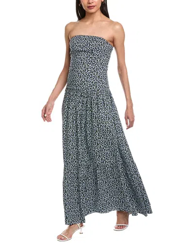 Garrie B Drop-waist Maxi Dress In Blue