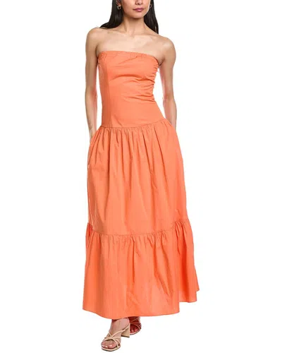 Garrie B Drop-waist Maxi Dress In Orange