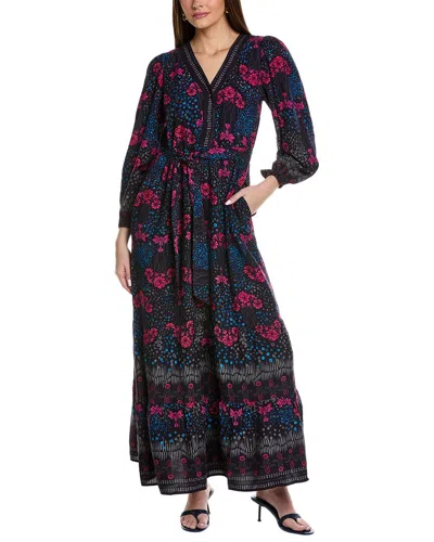 Garrie B Floral Maxi Dress In Blue