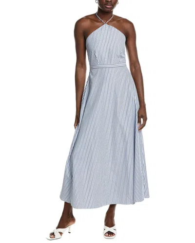Garrie B Halter Midi Dress In Blue