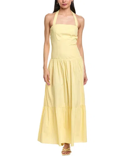 Garrie B Halter Neck Maxi Dress In Yellow