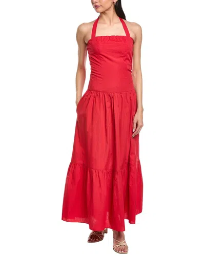 Garrie B Halter Neck Maxi Dress In Red