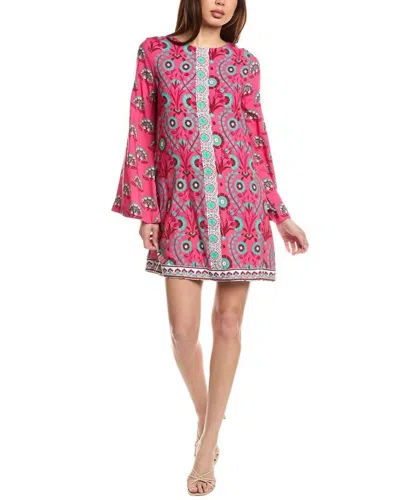 Garrie B Long Sleeve Floral Mini Dress In Pink