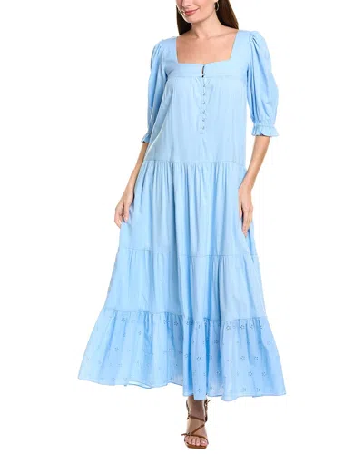 Garrie B Long Sleeve Maxi Dress In Blue
