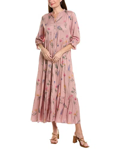 Garrie B Long Sleeve Maxi Dress In Multi