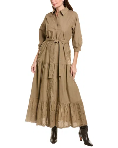 Garrie B Maxi Shirtdress In Green