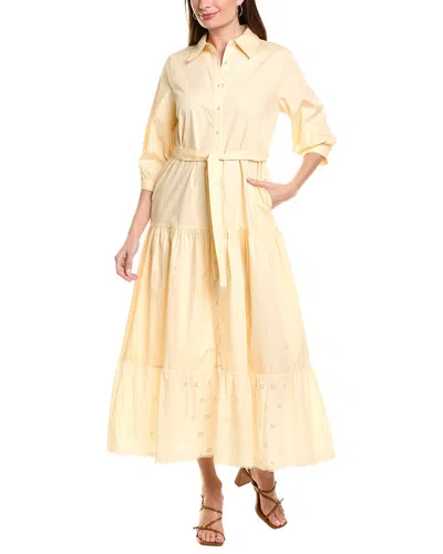 Garrie B Maxi Shirtdress In Yellow